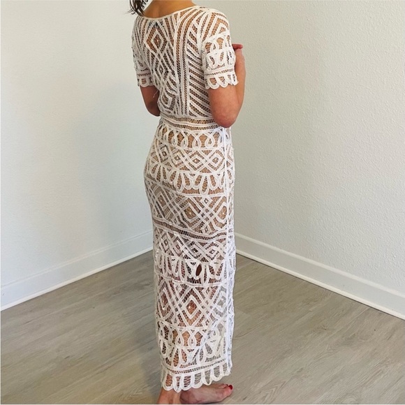 Stone Cold Fox Denver Lace Dress with Short Sleeves | Ivory, Size S - Picture 15 of 16